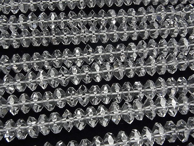 High Quality! Crystal Quartz AAA Faceted Button Rondelle 10 x 10 x 5 mm 1/4 or 1strand beads (aprx.15 inch / 38 cm)