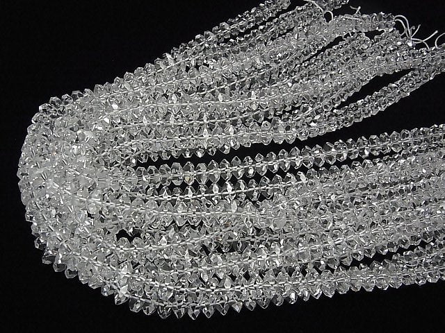 High Quality! Crystal Quartz AAA Faceted Button Rondelle 10 x 10 x 5 mm 1/4 or 1strand beads (aprx.15 inch / 38 cm)