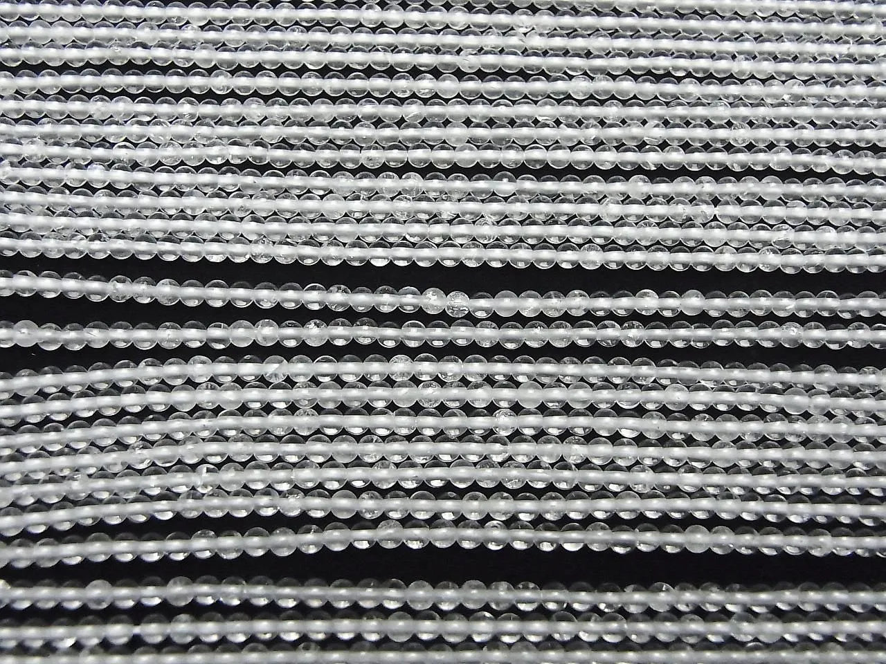 1 fil $5.79 ! Perles rondes en quartz cristallin de 2 mm (environ 15 pouces / 38 cm)