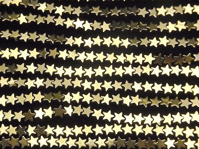 Hematite Star 4x4mm Gold Coated 1strand beads (aprx.15inch/37cm)
