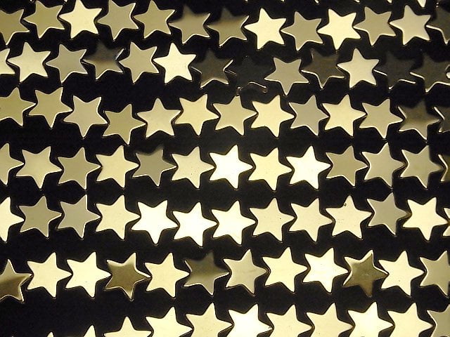 Hematite Star 10x10mm gold coating 1strand beads (aprx.15inch/38cm)