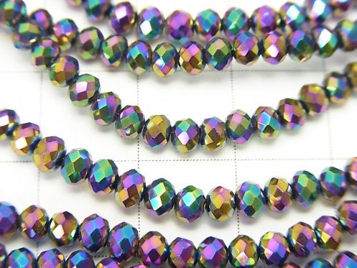1strand $1.79! Glass Beads Faceted Button Rondelle 3x3x2mm Metallic Coating 1strand beads (aprx.14inch / 34cm)