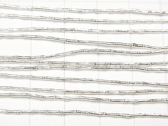 Karen Silver Tube 4x1x1mm White Silver Half or 1-Strand Beads (approx. 26 inches/66 cm)