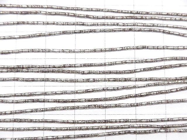 Karen Silver Flower Pattern Tube, 3x1.5x1.5mm half or 1-strand beads (approx. 26 inches/66 cm)