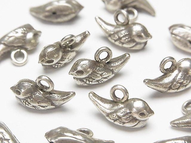 Karen Silver Bird Charm 16x9mm 1pc