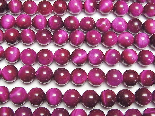 Pink color Tiger's Eye AA++ Round 10mm half or 1strand beads (aprx.15inch/36cm)