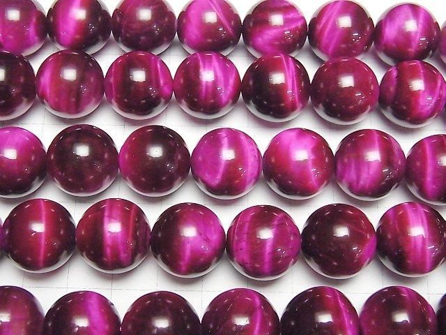Pink color Tiger's Eye AA++ Round 16mm 1/4 or 1strand beads (aprx.15inch/36cm)