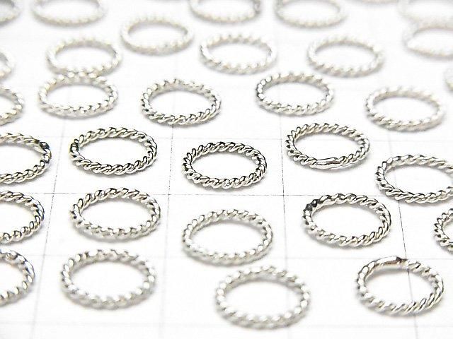 Bague Corde en Argent 925 (Non-ouvrant) Plaqué Rhodium 4 6 8 10 12 14mm 5 pièces