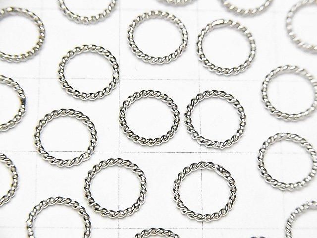 Bague Corde en Argent 925 (Non-ouvrant) Plaqué Rhodium 4 6 8 10 12 14mm 5 pièces
