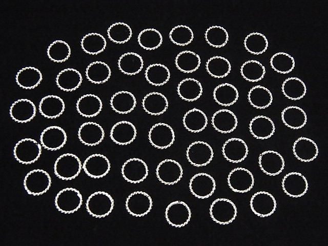 Bague Corde en Argent 925 (Non-ouvrant) Plaqué Rhodium 4 6 8 10 12 14mm 5 pièces