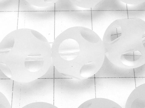 Crystal Quartz polka dot Faceted Round 12mm half or 1strand beads (aprx.15inch / 38cm)