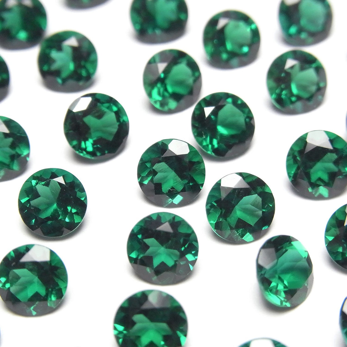 人造祖母綠 AAA 裸石 圓形刻面 6x6mm 1顆