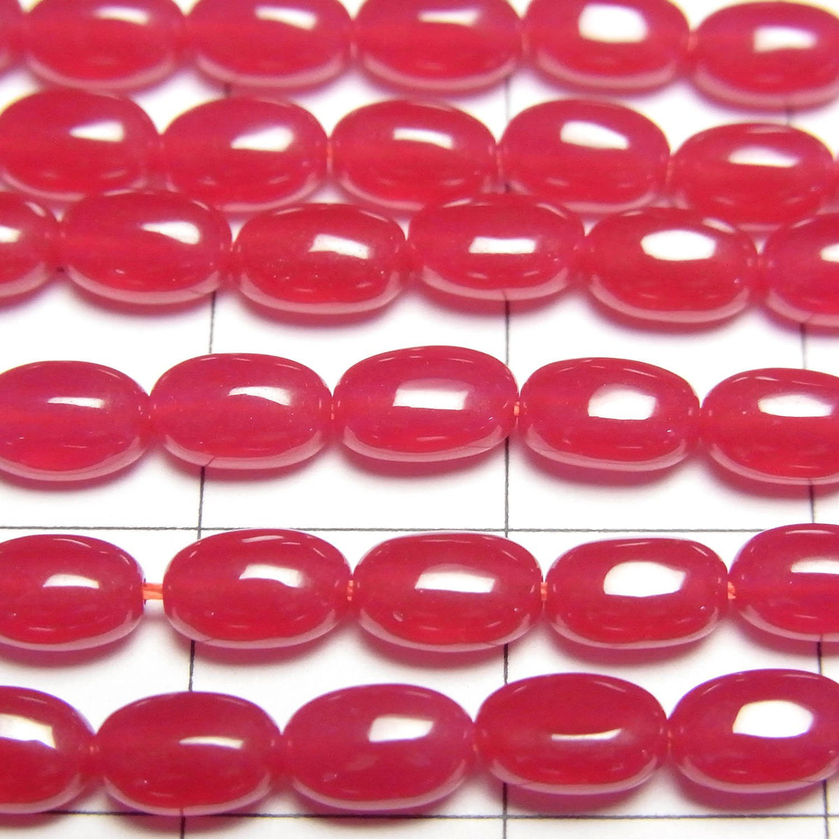 Synthetic Ruby AAA Rice 6x4x3mm half or 1strand beads (aprx.15inch/36cm)