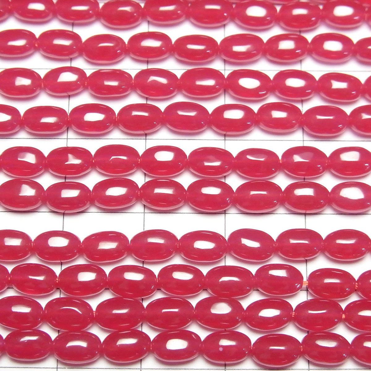 Synthetic Ruby AAA Rice 6x4x3mm half or 1strand beads (aprx.15inch/36cm)