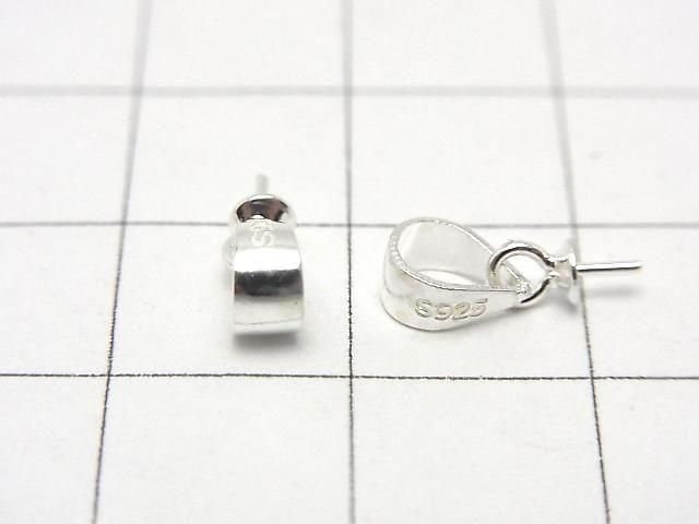 Silver 925 Screw Eye with Bail, No Coating, 4pcs