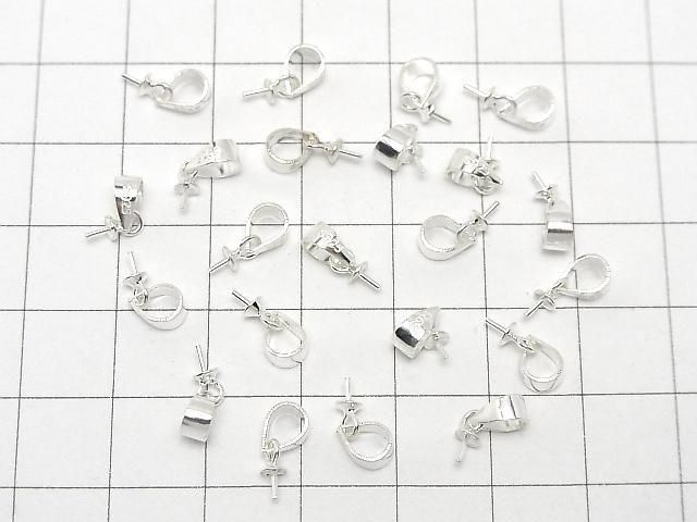 Silver 925 Screw Eye with Bail, No Coating, 4pcs