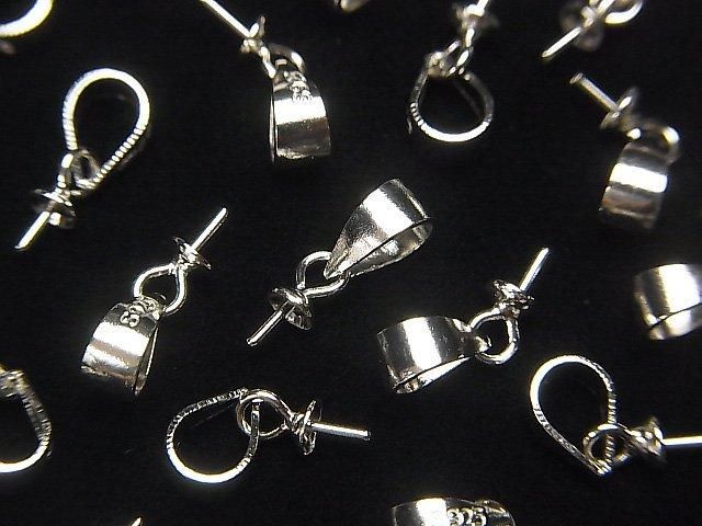 Screw Eye Rhodium Plated 4pcs with Silver925 Bail