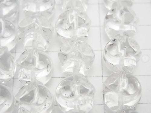 Crystal Quartz AAA Skull Vertical Hole 6, 8, 10, 12, 14, 16 mm half or 1strand beads (aprx.15 inch / 38 cm)