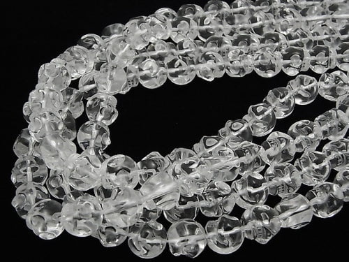 Crystal Quartz AAA Skull Vertical Hole 6, 8, 10, 12, 14, 16 mm half or 1strand beads (aprx.15 inch / 38 cm)