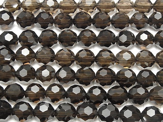Smoky Quartz AAA+ "Bucky Ball" Faceted Round 12mm 1/4 or 1strand beads (aprx.15inch/36cm)