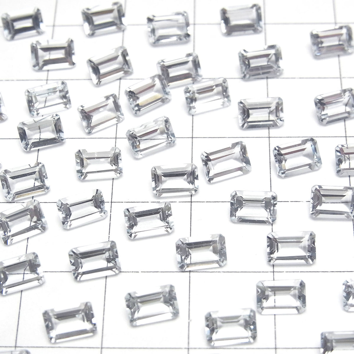 Aigue-marine de haute qualité AAA, pierre non sertie, rectangulaire, facettée, 6x4mm, 2 pièces