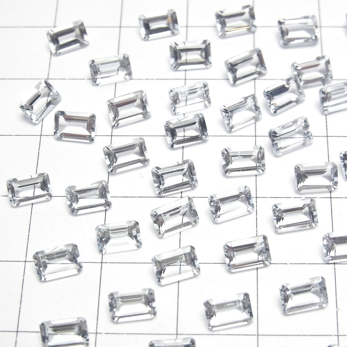 Aigue-marine de haute qualité AAA, pierre non sertie, rectangulaire, facettée, 6x4mm, 2 pièces