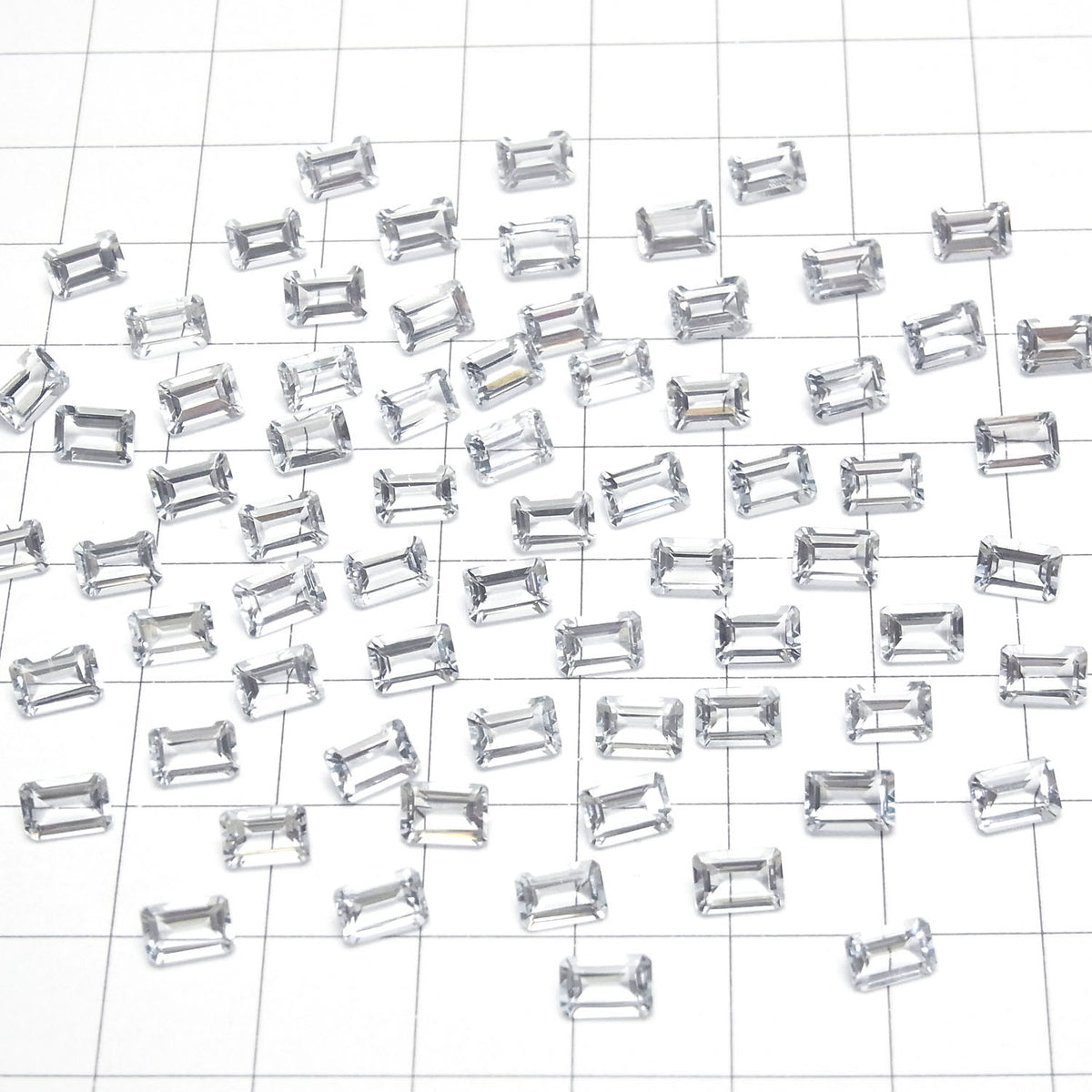 Aigue-marine de haute qualité AAA, pierre non sertie, rectangulaire, facettée, 6x4mm, 2 pièces