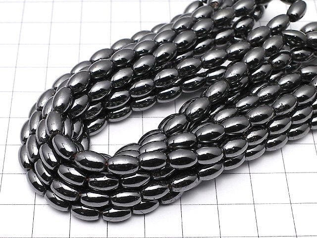 Magnetic! Hematite Rice 8x5x5mm 1strand beads (aprx.15inch/38cm)