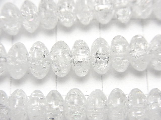 Cracked Crystal Quartz Rondelle 8x8x4mm half or 1strand beads (aprx.15inch/38cm)