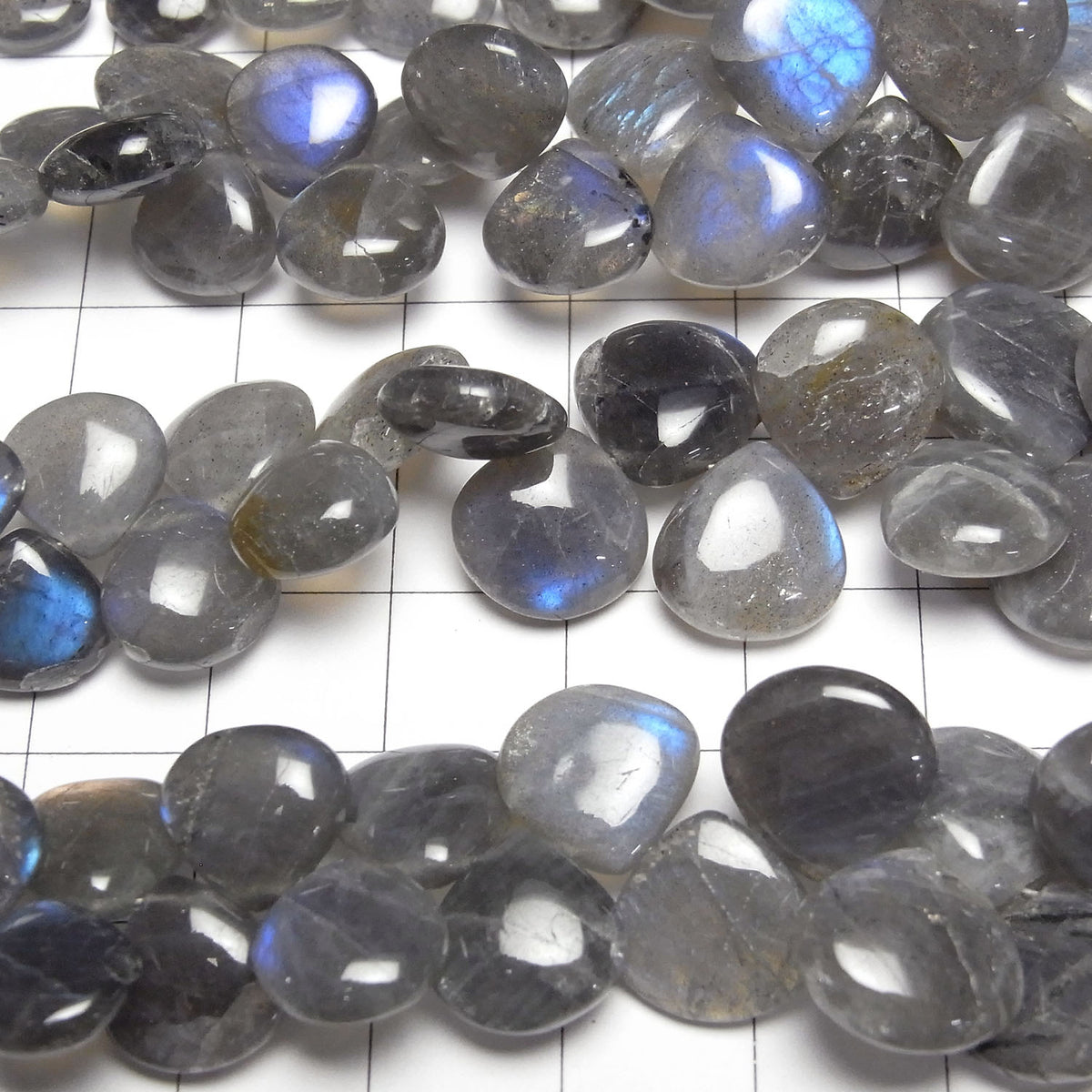 Blauer Labradorit AA++ Kastanienbriolette (glatt) halbe oder 1 Strang Perlen (ca. 7 Zoll / 18 cm)