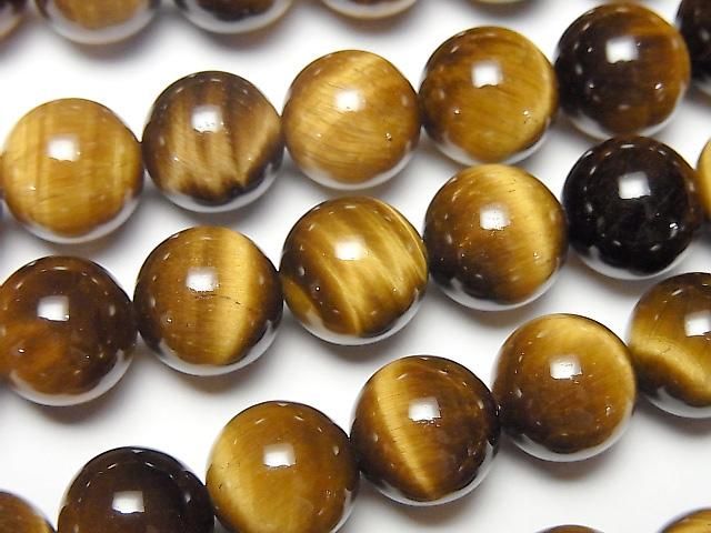 Yellow Tiger's Eye AA++ Round 10mm half or 1strand beads (approx. 14 inches/34 cm)