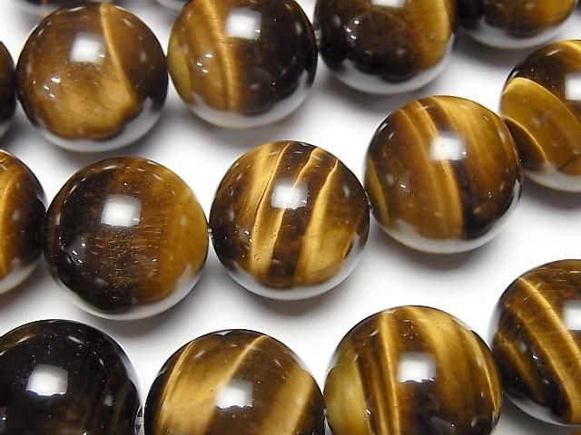 Yellow Tiger's Eye AA++ Round 18mm half or 1strand beads (aprx.15inch/36cm)
