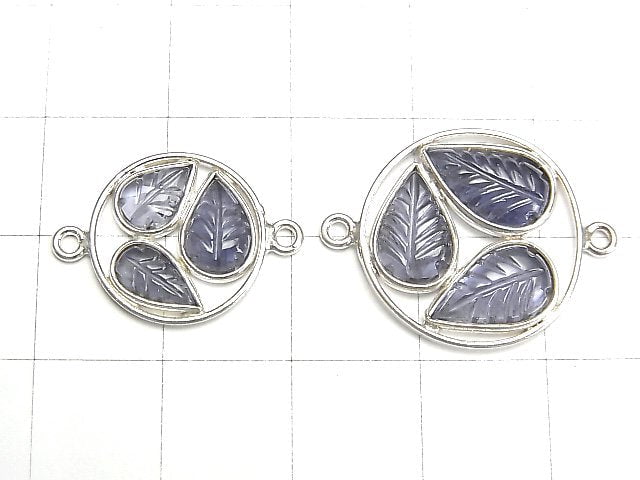 High Quality Iolite AAA Bezel Setting Leaf motif 13-18 mm Both Side 1pc $6.79