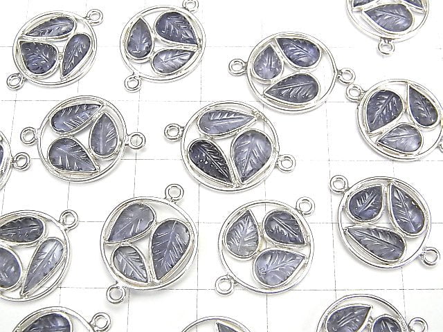 High Quality Iolite AAA Bezel Setting Leaf motif 13-18 mm Both Side 1pc $6.79