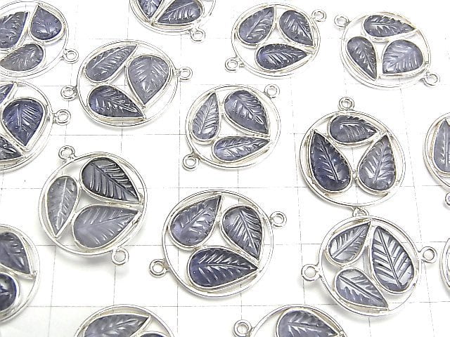 High Quality Iolite AAA Bezel Setting Leaf motif 13-18 mm Both Side 1pc $6.79