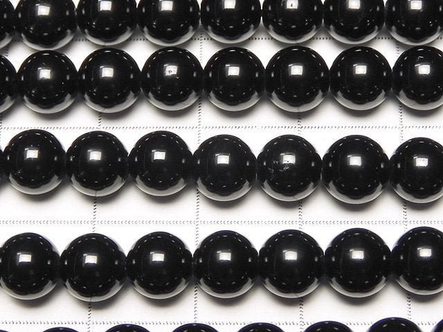 Black Tourmaline AAA Round 6mm half or 1strand beads (approx. 15 inches/37 cm)