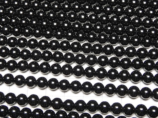 Black Tourmaline AAA Round 6mm half or 1strand beads (approx. 15 inches/37 cm)