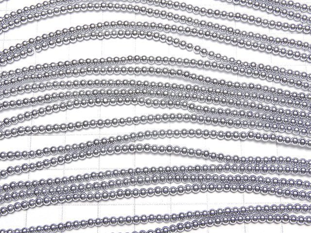 1strand $3.79! Hematite Round 2mm Silver coating 1strand beads (aprx.15inch / 38cm)