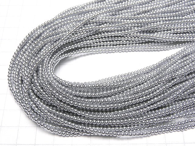 1strand $3.79! Hematite Round 2mm Silver coating 1strand beads (aprx.15inch / 38cm)