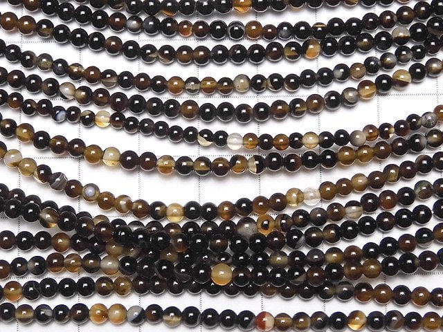 1strand $3.79! Stripe Onyx Round 3mm 1strand beads (aprx.15inch / 38cm)
