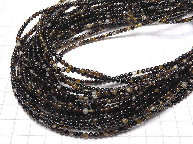 1strand $3.79! Stripe Onyx Round 3mm 1strand beads (aprx.15inch / 38cm)
