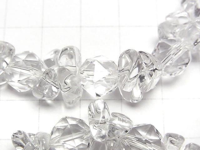 高品質水晶石英 AAA 刻面圓珠 8 毫米,10 毫米 x 碎石(小塊)手鍊