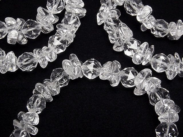High Quality Crystal Quartz AAA Star Faceted Round 8mm,10mmxChips (Small Nugget) Bracelet