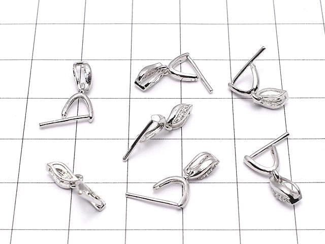 Metal parts pendant Bail Silver color (with CZ) NO.4 2pcs