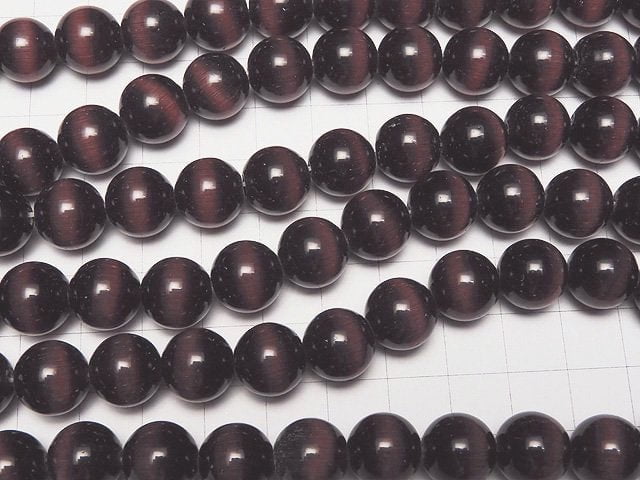Purple color Cat's Eye Round 12mm 1strand beads (aprx.14inch/34cm)