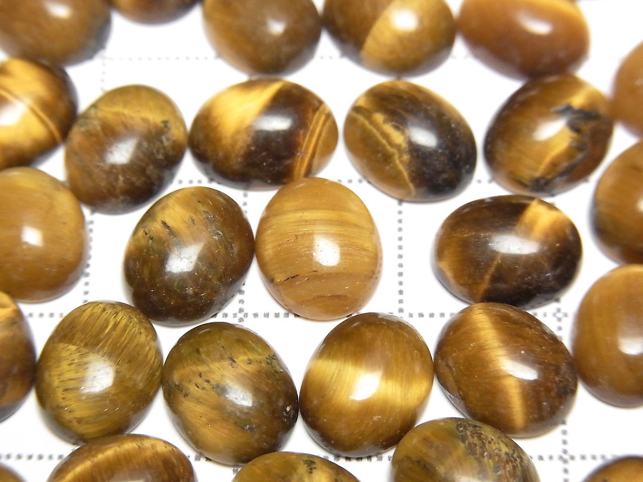 Œil de tigre jaune AA++ Cabochon ovale 10x8mm 4 pièces