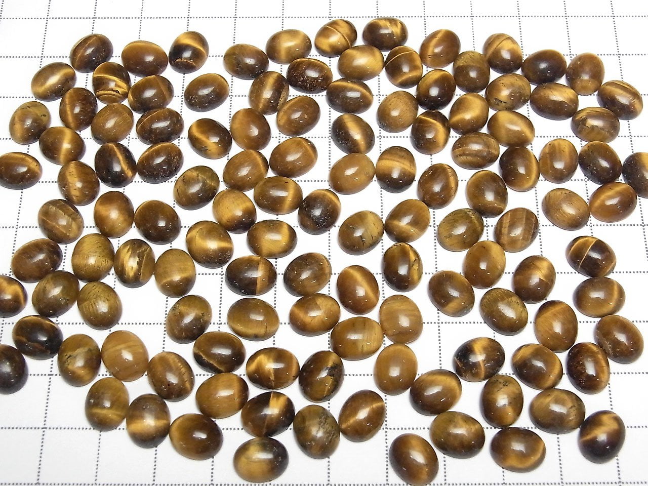 Œil de tigre jaune AA++ Cabochon ovale 10x8mm 4 pièces