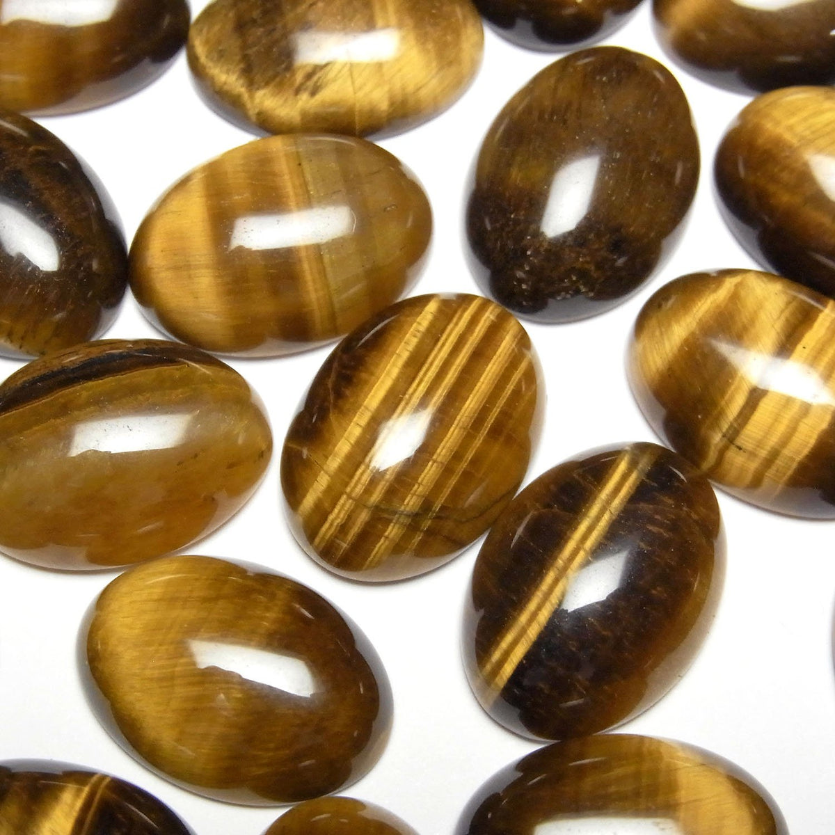 Gelber Tigerauge AA++ ovaler Cabochon 18x13mm 2Stk