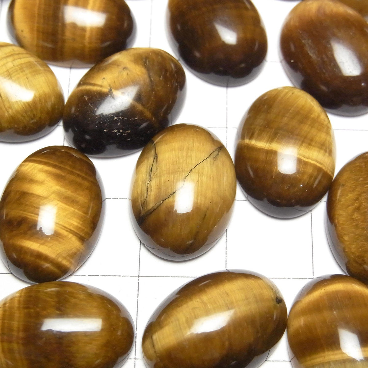 Gelber Tigerauge AA++ ovaler Cabochon 18x13mm 2Stk