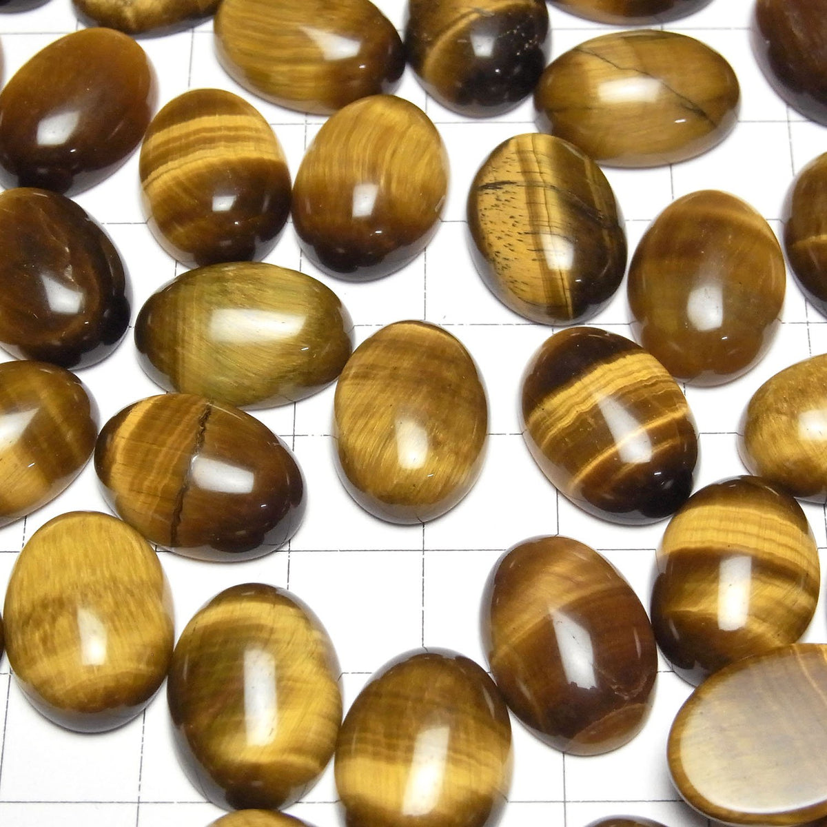 Gelber Tigerauge AA++ ovaler Cabochon 18x13mm 2Stk